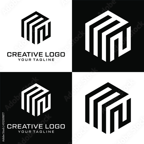 Creative letter mn logo design vektor photo