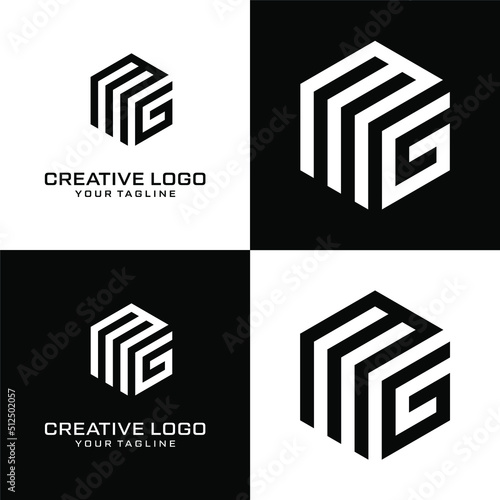 Creative letter mg logo design vektor