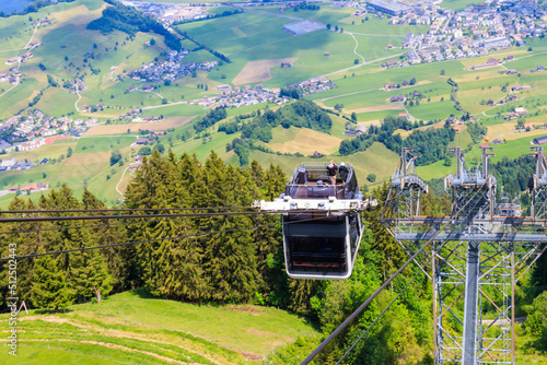Gondola of Stanserhorn cabrio cable car to Stanserhorn mountain in Switzerland