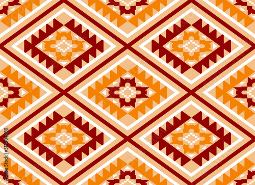 Geometric ethnic oriental seamless pattern traditional Design for background,carpet,wallpaper.clothing,wrapping,Batik fabric,Vector illustration.embroidery style, Sadu.