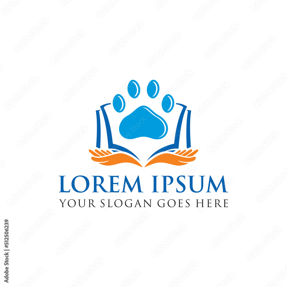 Fototapeta premium pets book logo , veterinary logo