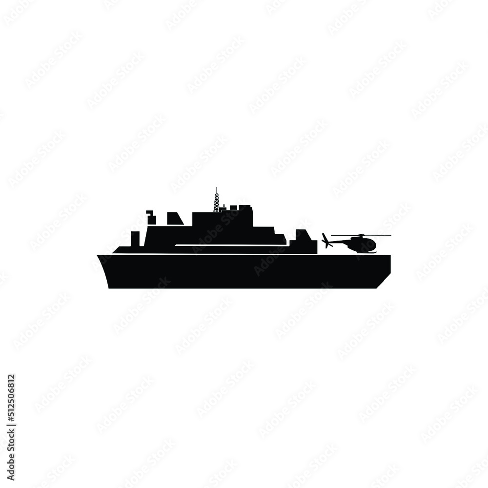  ship warship submarine tank vector icon illustration sign