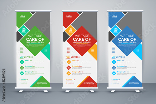 Medical Health Care Roll Up Banner, Stand Banner template