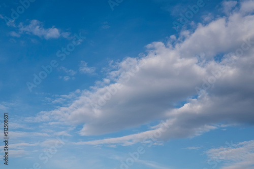Stunning cloudscape with blue sky and white clouds Abstract nature background for design purpose.