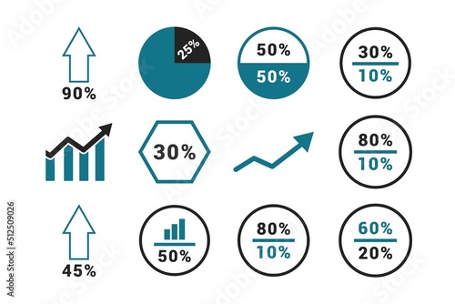 Business analysis graph icon set