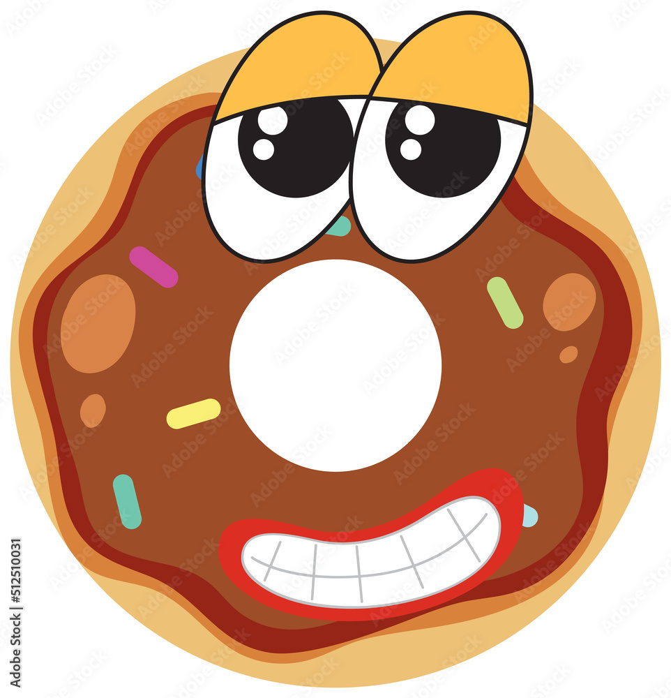 Chocolate doughnut with facial expression Chocolate doughnut with facial expression