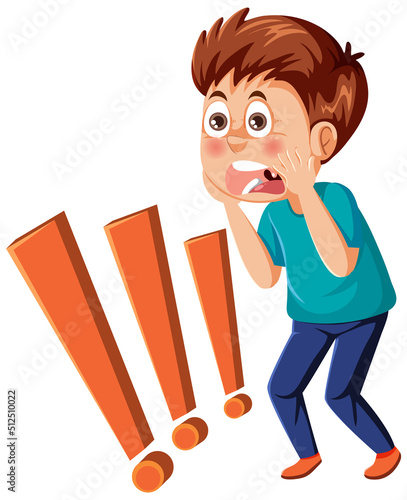 Shocked boy cartoon character