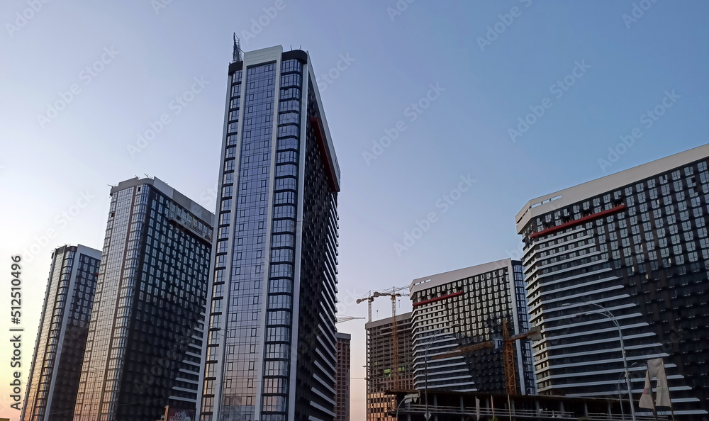 Ultra-modern buildings in the city of Kyiv
