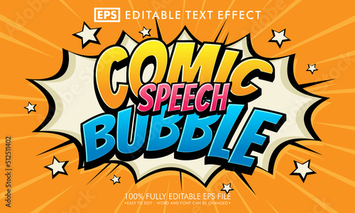 Comic speech bubble editable text effect