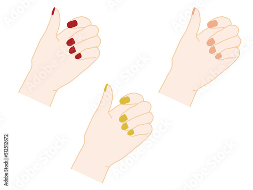 手のイラスト2(カラー)