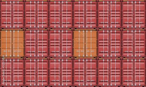 Stack of red containers box cargo in port shipping yard, Containers front view, logistic import export goods of freight carrier and transportation industry concept, Seamless pattern texture background