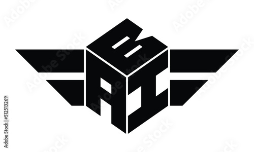 BAI three letter gaming logo in polygon cube shape logo design vector template. wordmark logo | emblem logo | monogram logo | initial letter logo | sports logo | minimalist logo | typography logo |