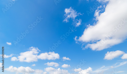 Canvas Print Panoramic view of clear blue sky and clouds, clouds with background
