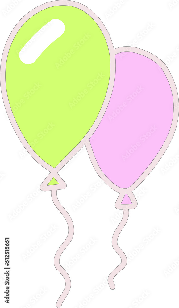 Balloons illustration on a white background