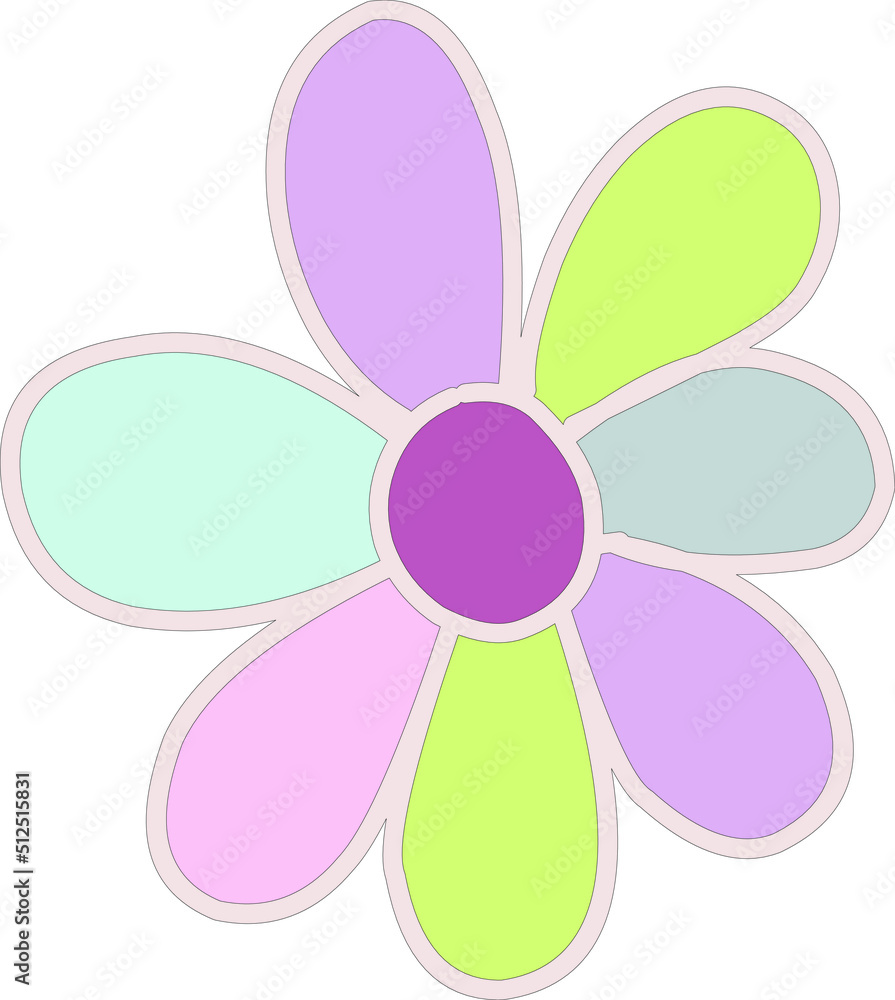 Colorful Cute Flower on a white background Colorful Cute Flower on a white background