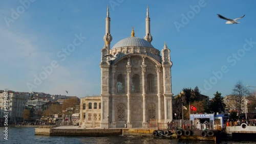 Ortakoy Mosque on the Bosphorus, Turkey, Istanbul, also known as the Great Mosque of Müdidiye Camii photo