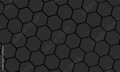 seamless background of hexagon shapes. black background