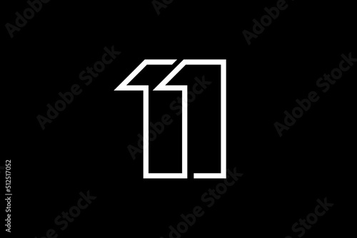 Eleven 11 number logo vector outline photo