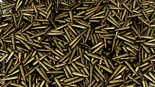 Photo bullets or ammunition top view ammunition background