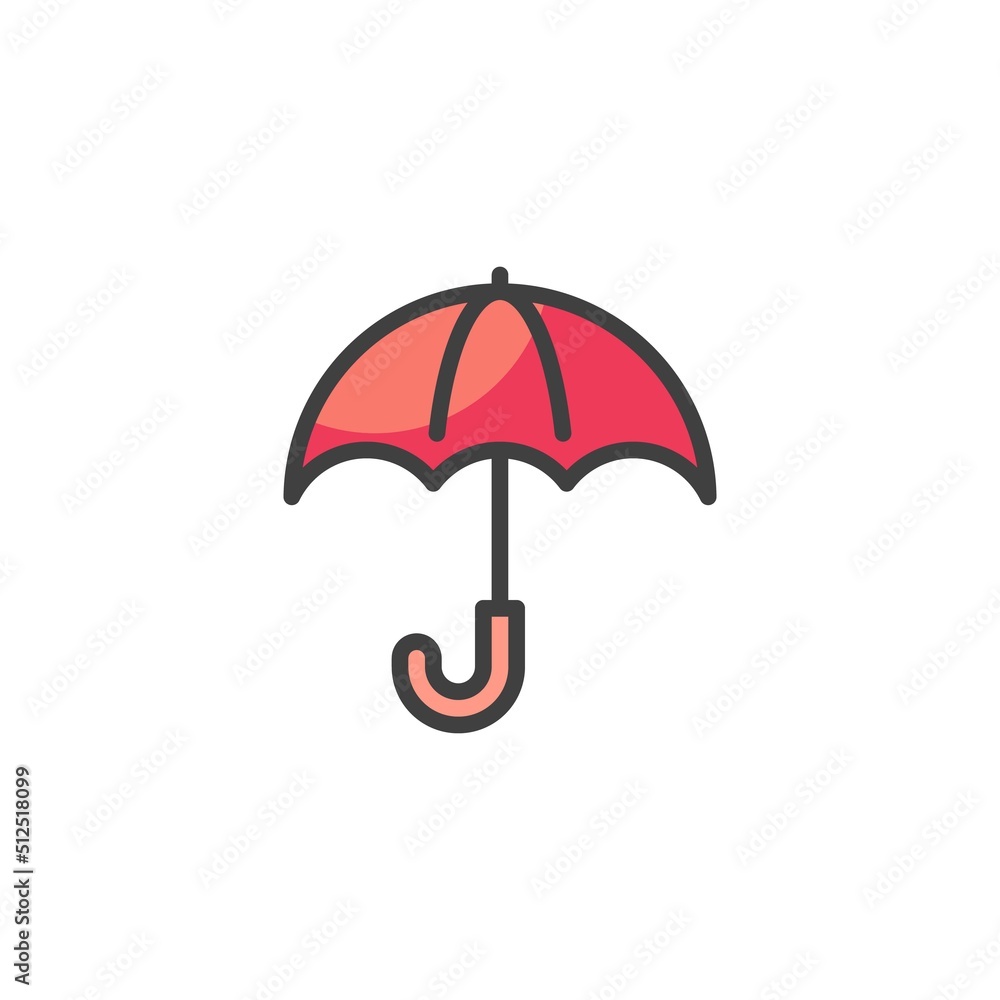 Umbrella filled outline icon