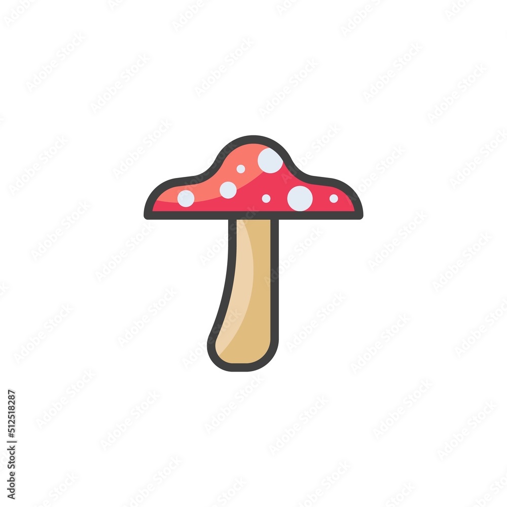 Agaric mushroom filled outline icon Agaric mushroom filled outline icon