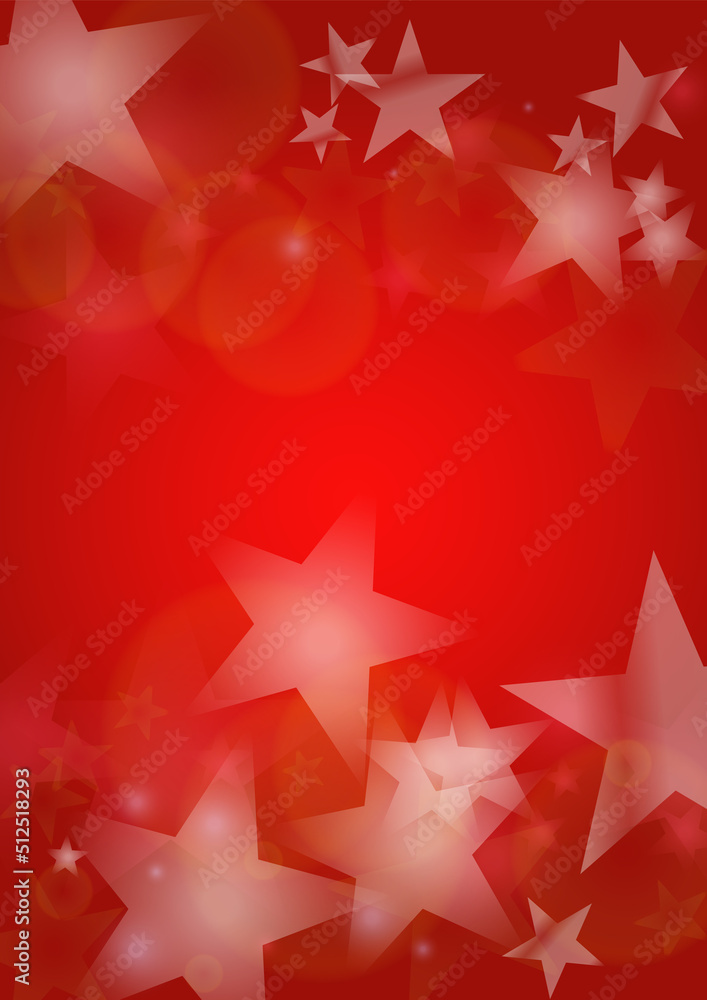 Vector Magical Glowing Background with Silver White and Purple Falling Stars on Red. Sparkle Star Night Cover and Card Design. Christmas and New Year Poster. Glittery Confetti Frame.