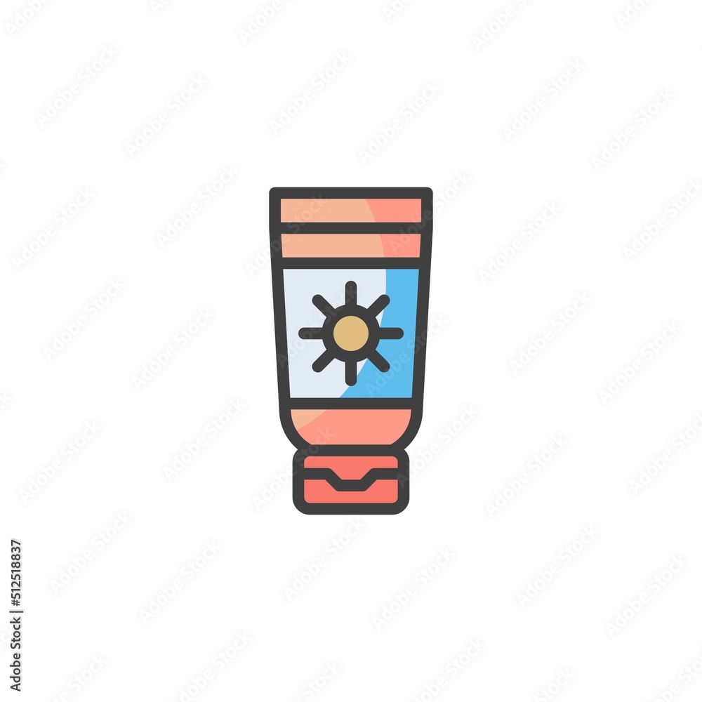Sunscreen lotion filled outline icon Sunscreen lotion filled outline icon