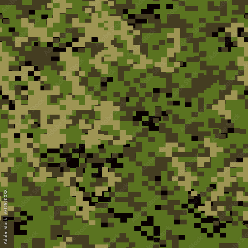 Camouflage seamless pattern. Endless military texture. Pixel army background. Print on fabric and clothes. Vector illustration Camouflage seamless pattern. Endless military texture. Pixel army background. Print on fabric and clothes. Vector illustration