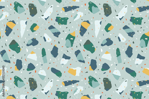 Vector Terrazzo pattern horizontal background. Abstract color italian floorin...