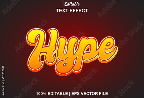 hype text effect with orange color editable.