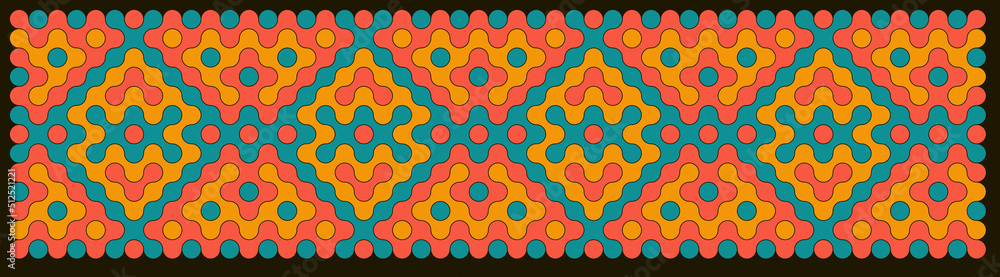 Multicolor truchet tiling connections illustration Multicolor truchet tiling connections illustration