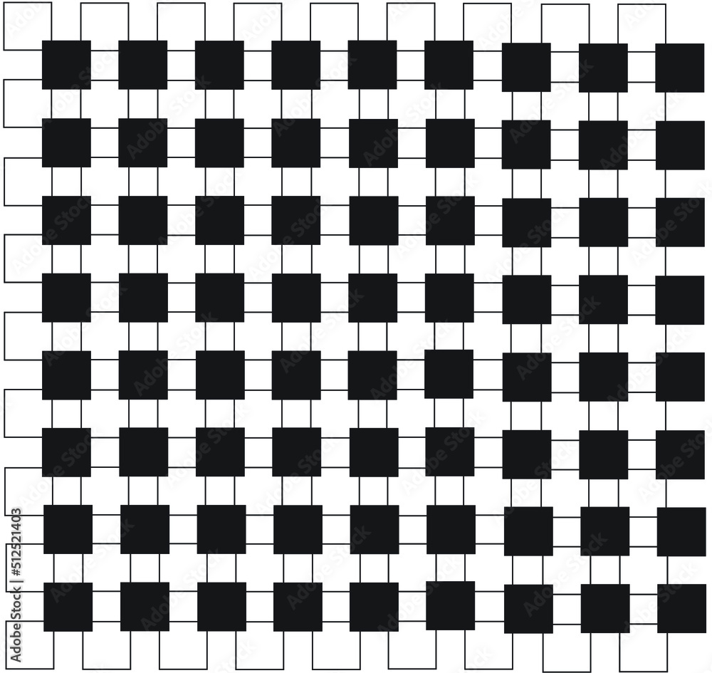 Fototapeta premium Squares seamlessly repeatable pattern in black and white.