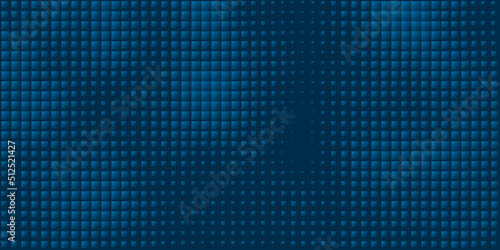 Abstract Black and Dark Blue 3D Slighty Wavy Sqaures Surface Pattern with Random Sizes - Geometric Mosaic Texture - Generative Art  Vector Background Design