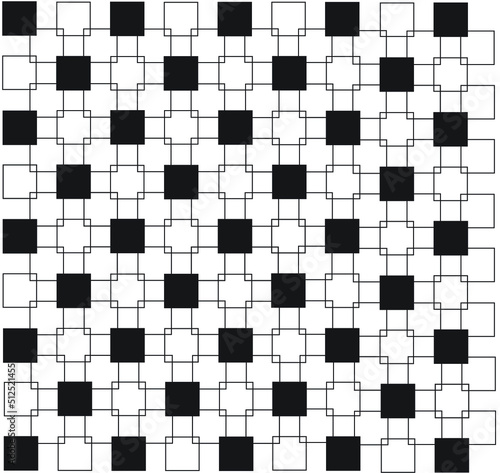 Chess board background. black and white checkered pattern texture.