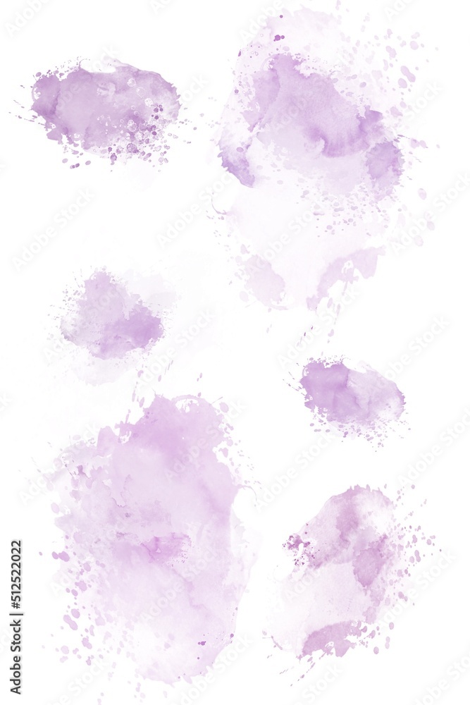 Watercolor splashes and strokes. Set of watercolor brush strokes