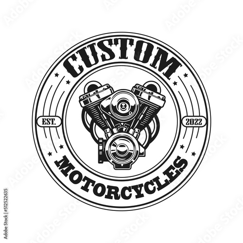 Vintage logo with motorcycles in 80s style. Modern logos for motorcycle workshops with skull, moto.
