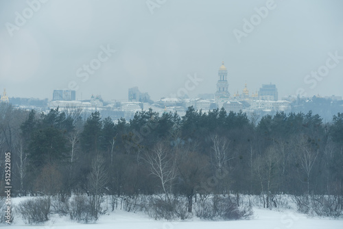 Fototapeta Naklejka Na Ścianę i Meble -  St. Sophia Cathedral in Kiev in winter snowfall. Ukraine.