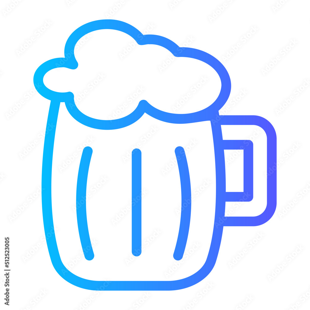 beer mug gradient icon beer mug gradient icon