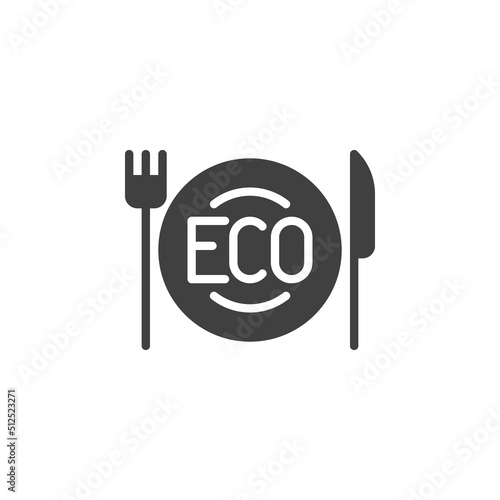 Eco-friendly tableware vector icon