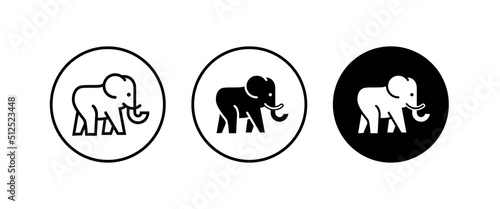 elephant wild animal icon vector, sign, symbol, logo, illustration, editable stroke, flat design style isolated on white linear