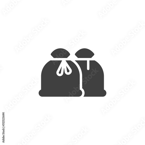 Two trash bags vector icon