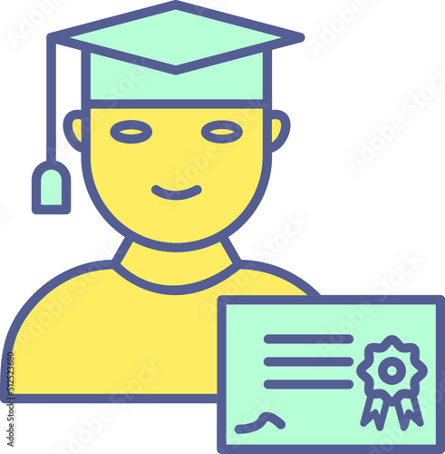 Unique Receiving Diploma Vector Icon