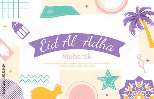 Eid Adha Mubarak Islamic Sacrifice Event Memphis Card Background