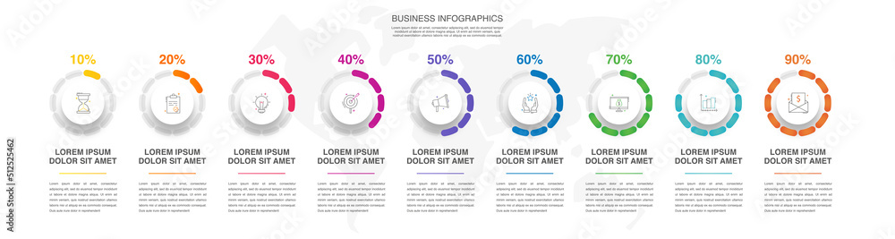 Vector circular infographic design with pie chart. Business ...