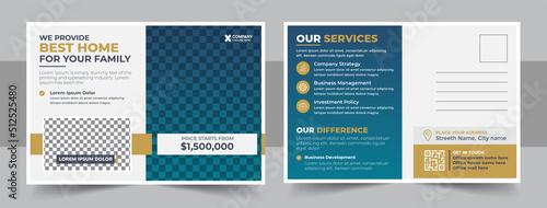 Home for sale postcard, real estate Postcard template design