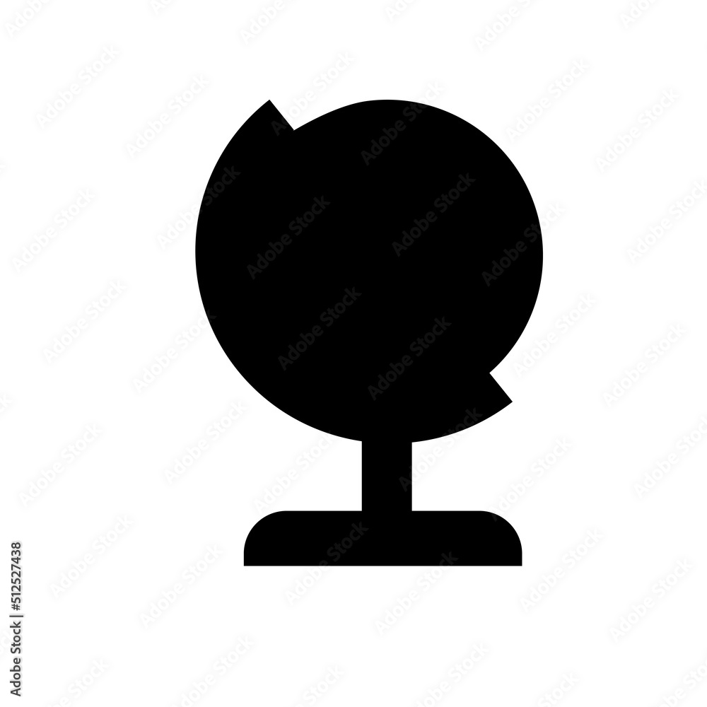 Black silhouette globe. Vector illustration Black silhouette globe. Vector illustration