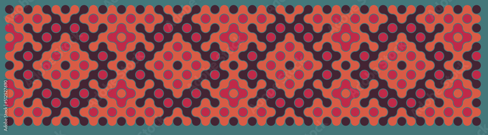 Multicolor truchet tiling connections illustration Multicolor truchet tiling connections illustration