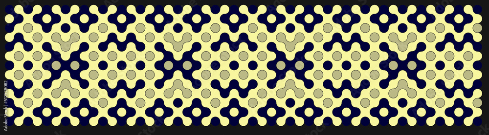 Multicolor truchet tiling connections illustration