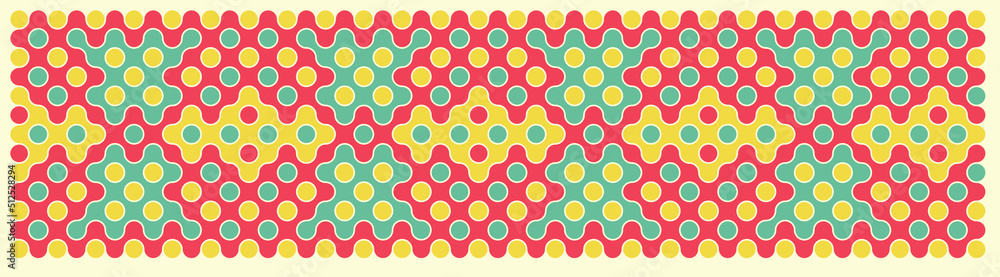 Multicolor truchet tiling connections illustration Multicolor truchet tiling connections illustration