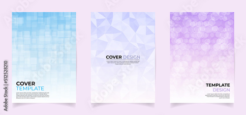 Colorful mosaic cover design with minimal geometric pattern gradients